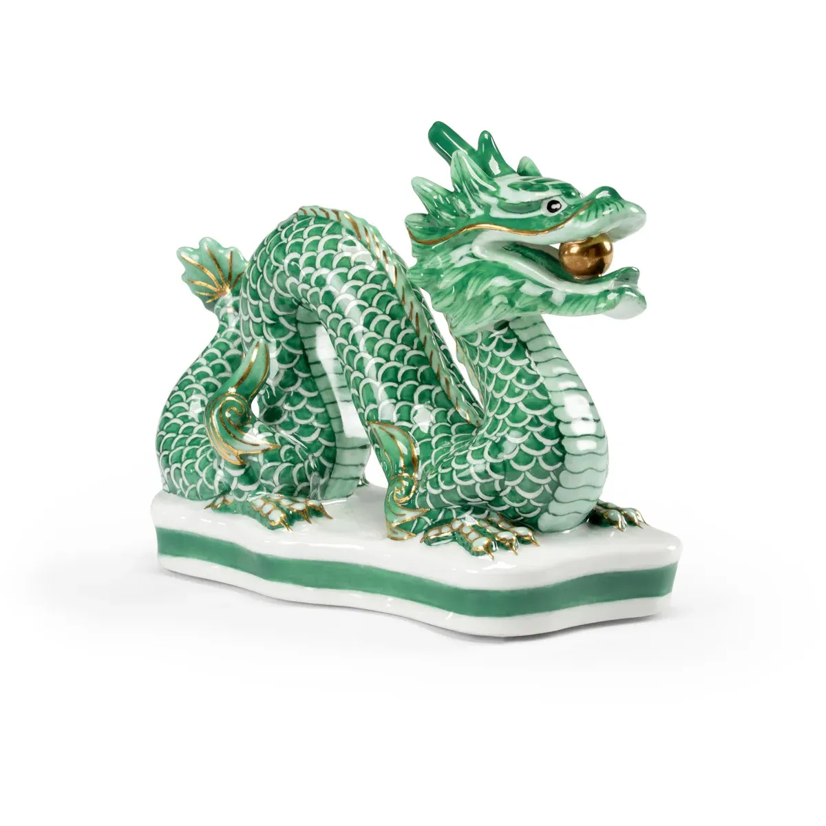 Chelsea House Porcelain Figurine - Green, Metallic Gold, Off White product