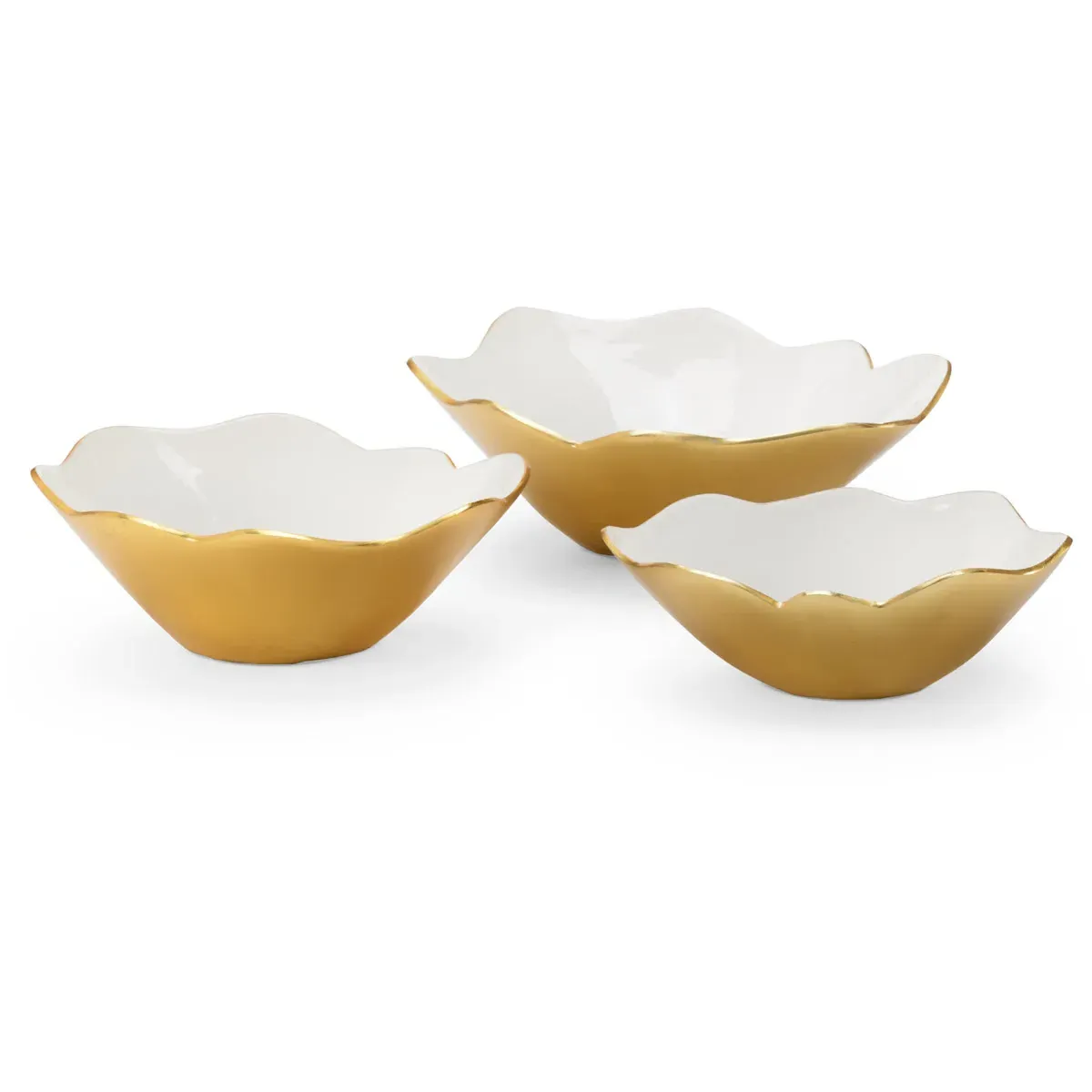 Chelsea House Set of 3 Decorative Bowls - White, Aluminum product