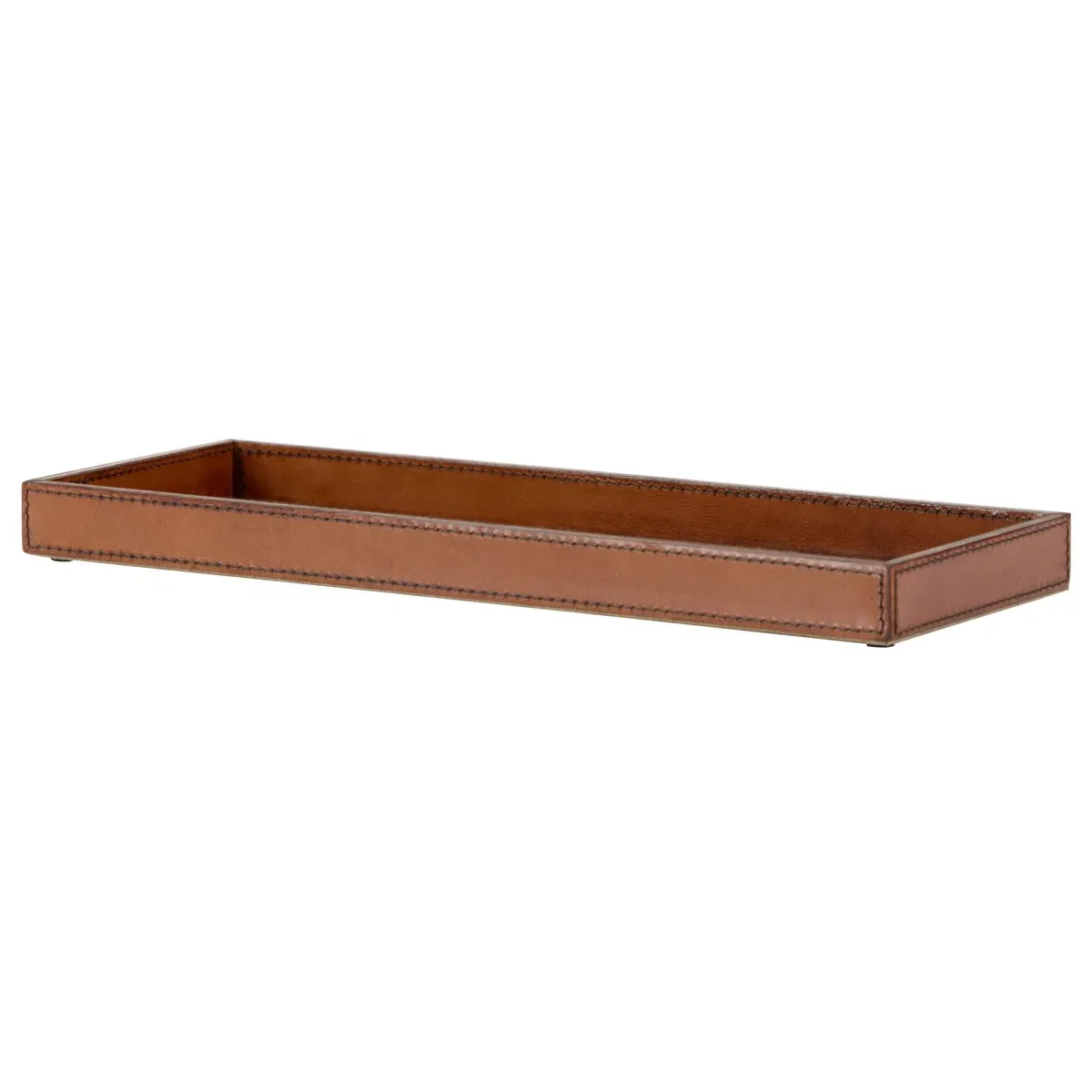 Chelsea House Tray - Cognac, Leather on Wood product