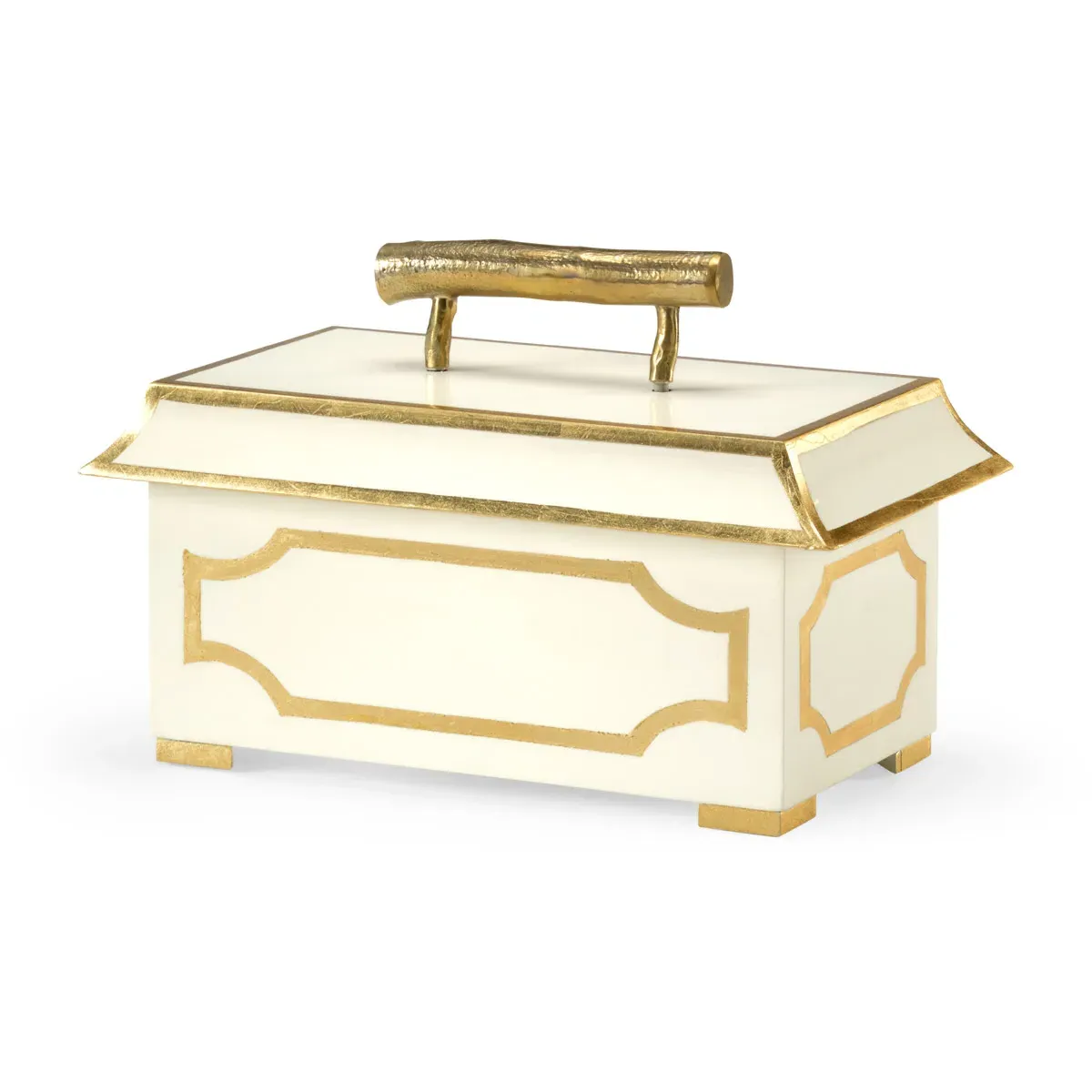 Claire Bell Decorative Box - Cream, Wood/Metal product