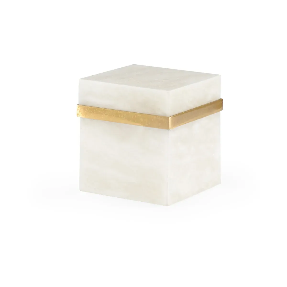 Claire Bell Decorative Box - Natural White/Antique, Marble/Brass product
