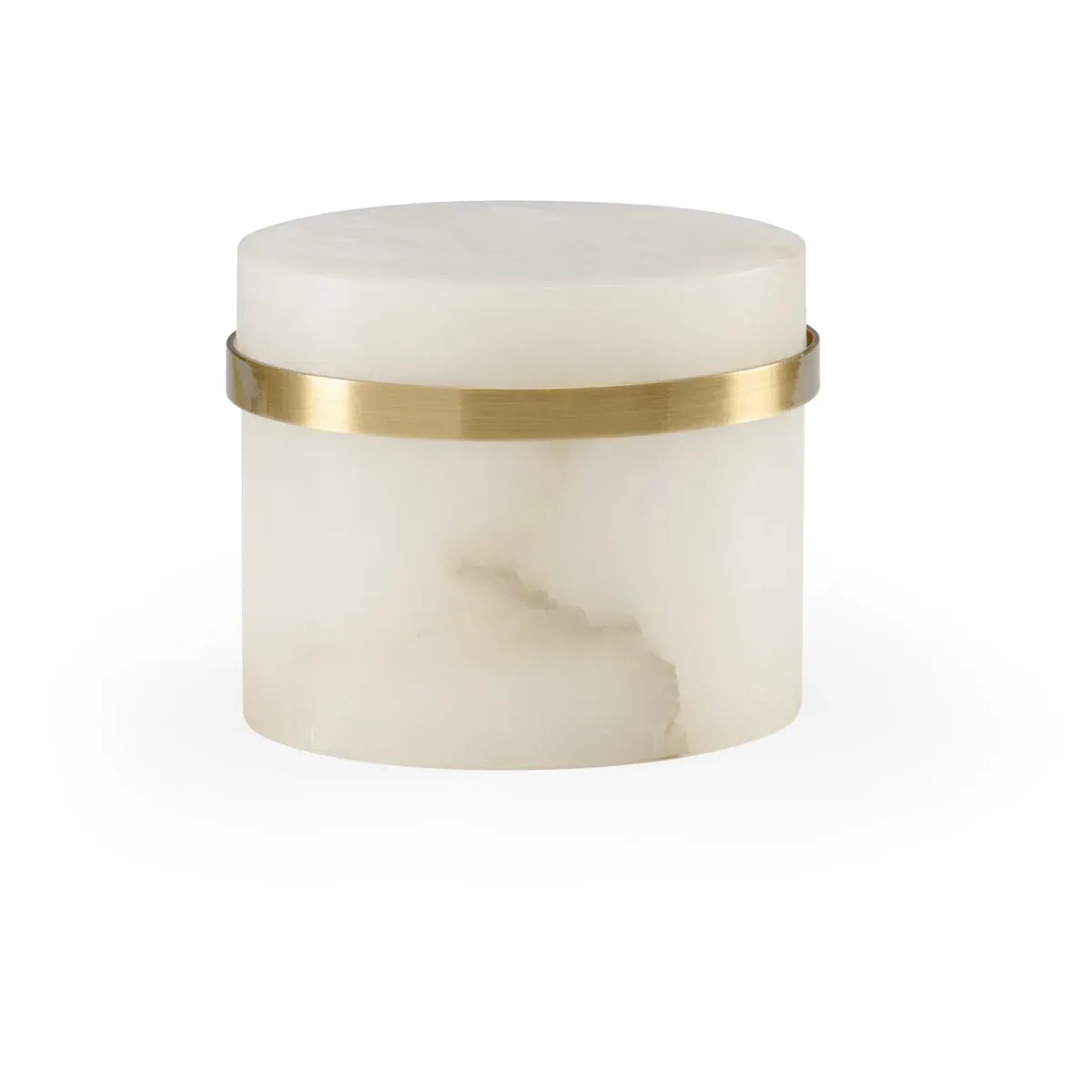 Claire Bell Decorative Box - Natural White/Antique, Marble/Brass product