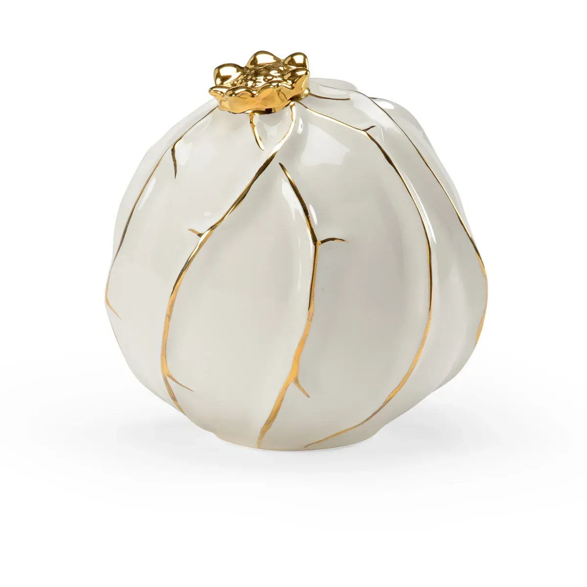 Claire Bell Pomegranate Accent Figurine - White/Gold, Porcelain product