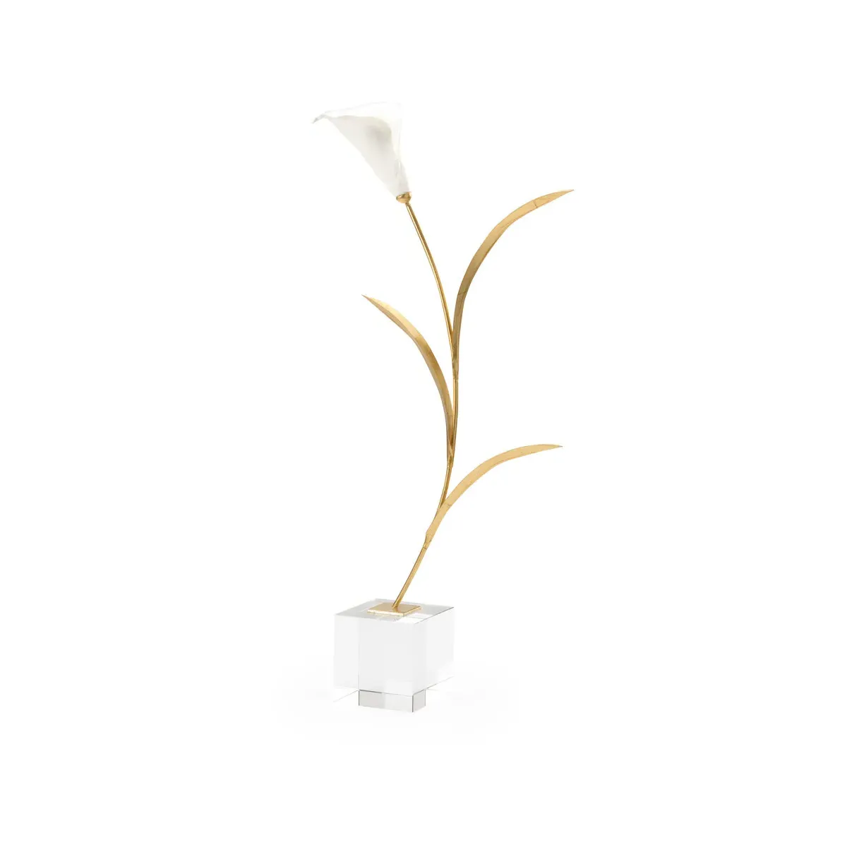 Claire Bell Porcelain Flowers Wall Decor - White, Gold Leaf product
