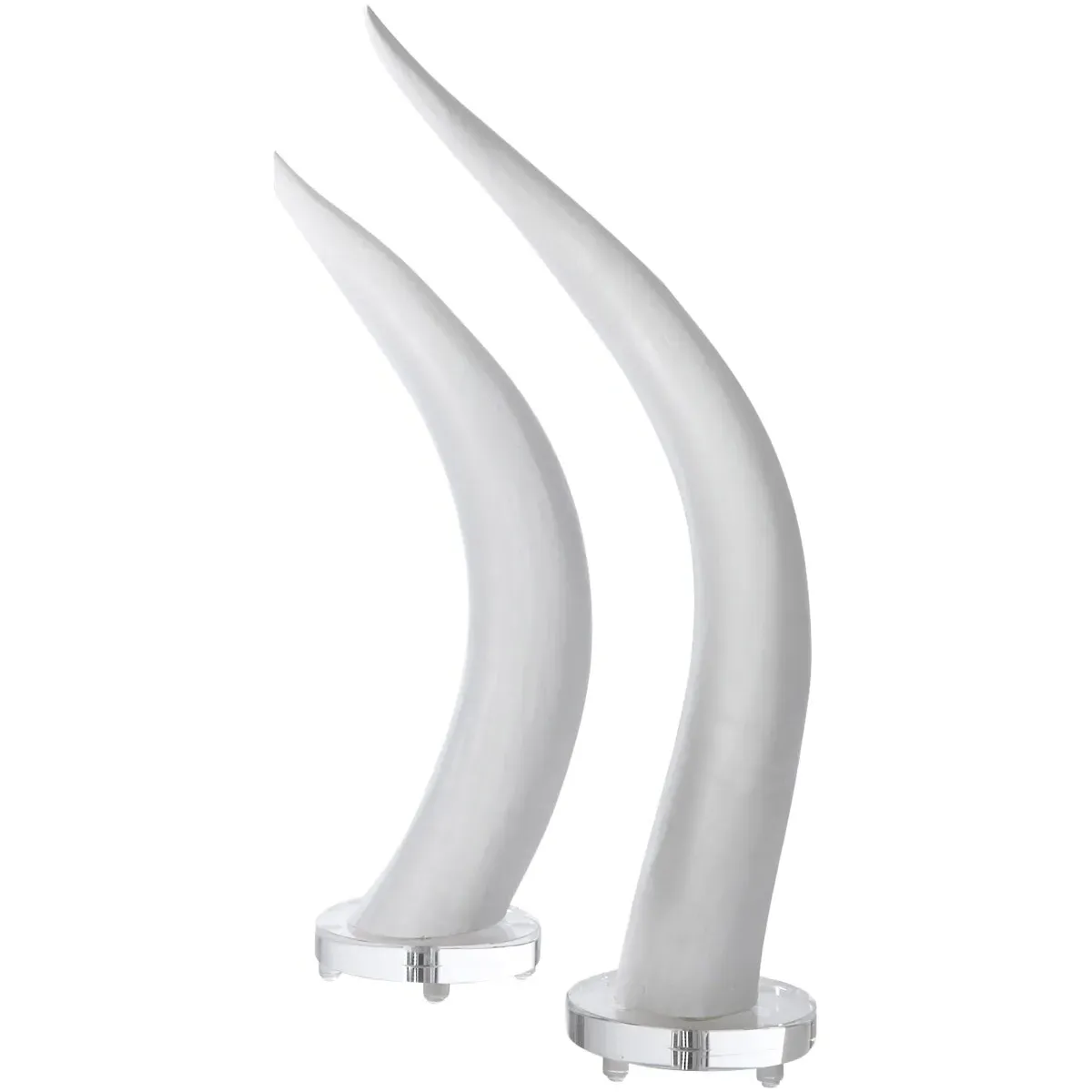 Decorative Accent Figurines Set of 2 - White, Crystal product
