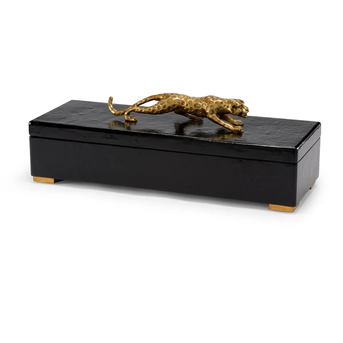 Decorative Box - Crackle Black, Antique Gold, Wood product