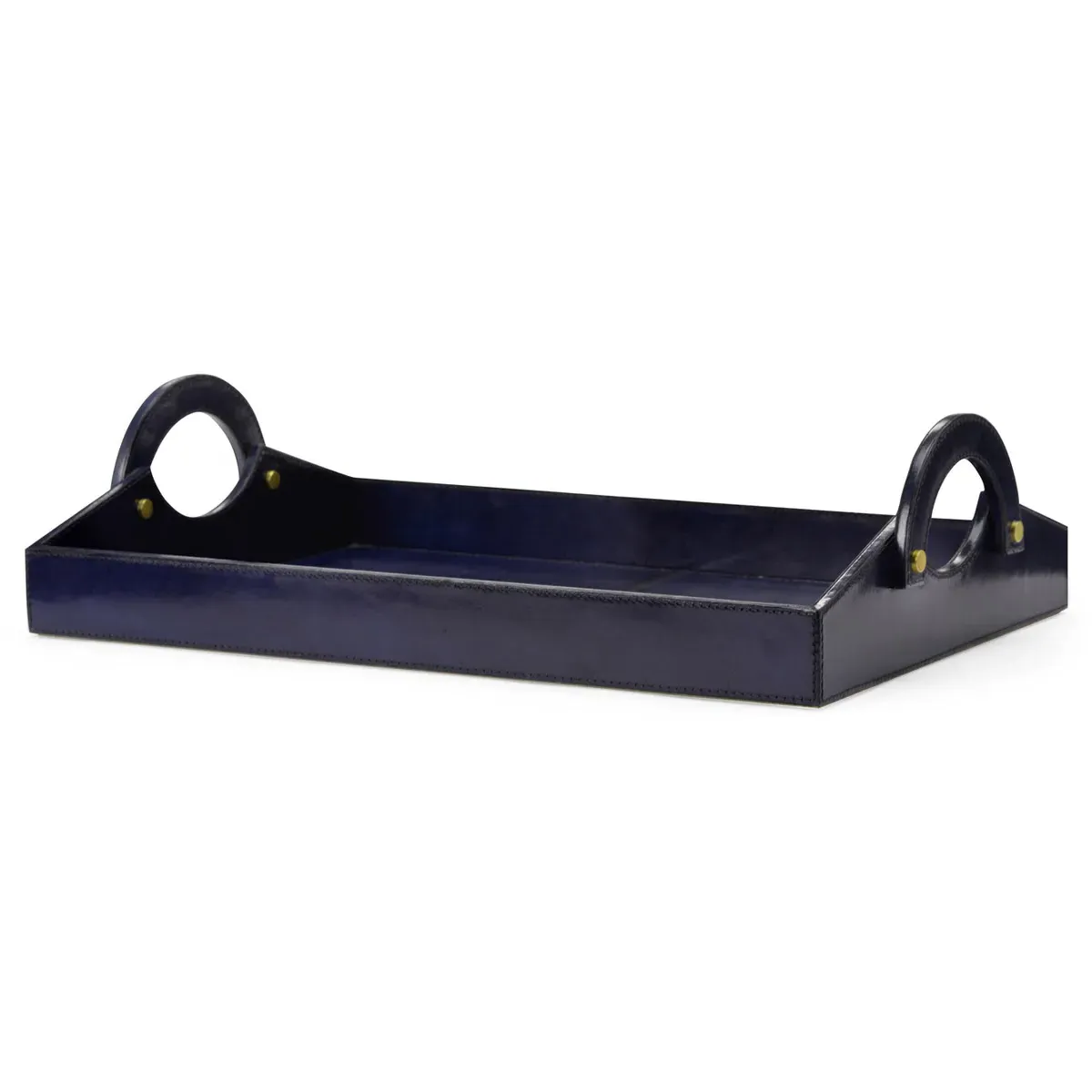Decorative Tray - Midnight Blue, Leather on Wood product