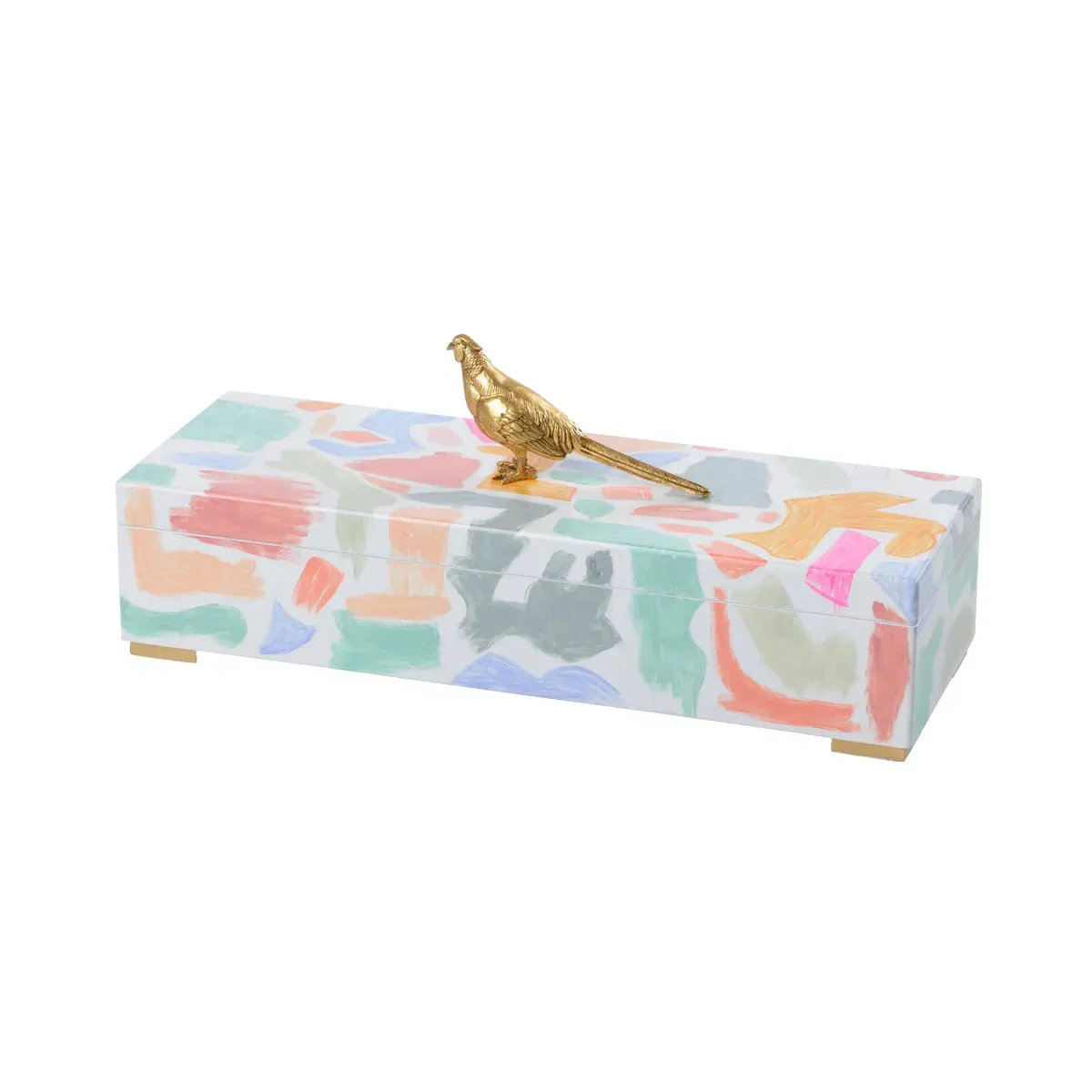 Elaine Burge Decorative Box - Antique Gold, Wood product