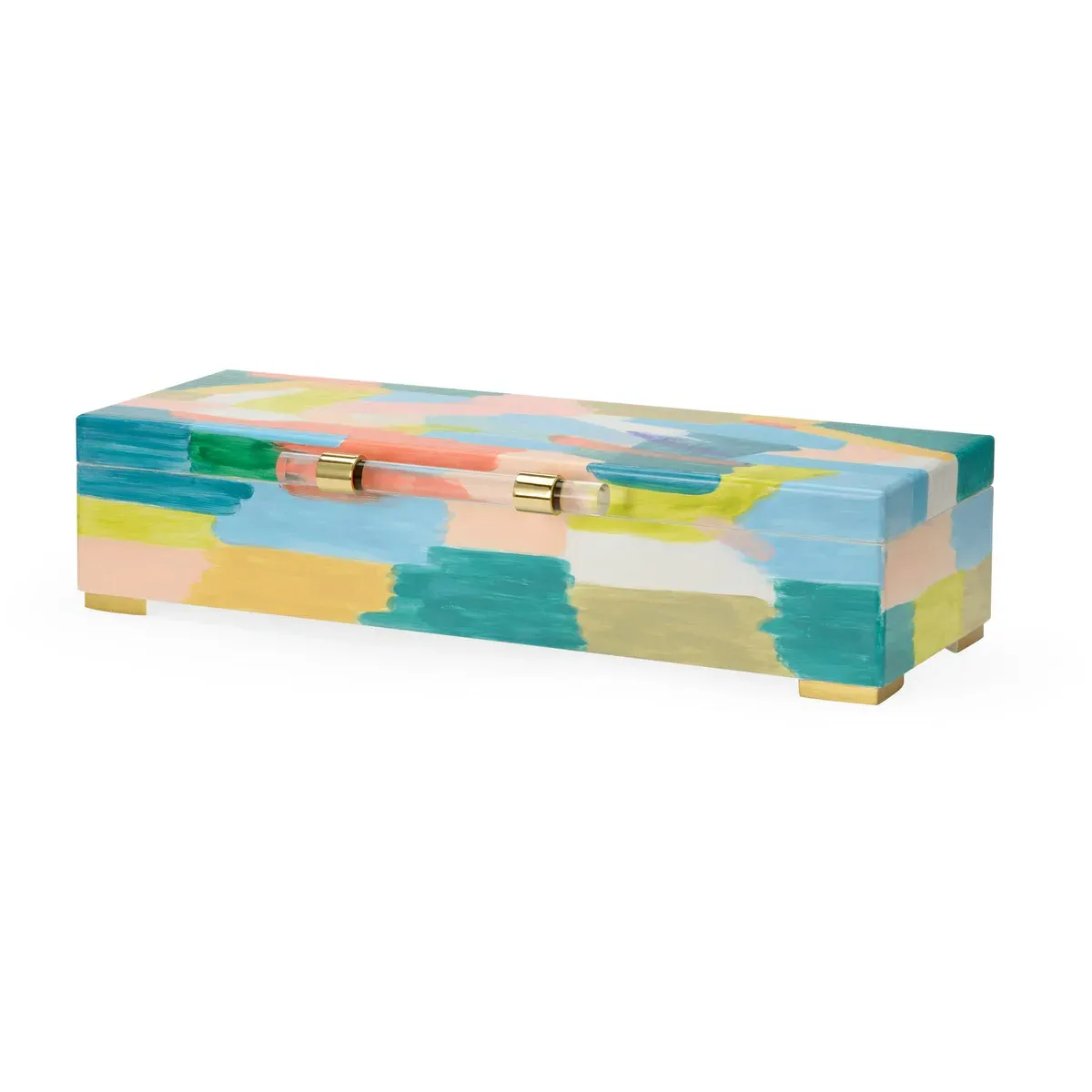 Elaine Burge Decorative Box - Hand Painted, Wood/Acrylic/Brass product