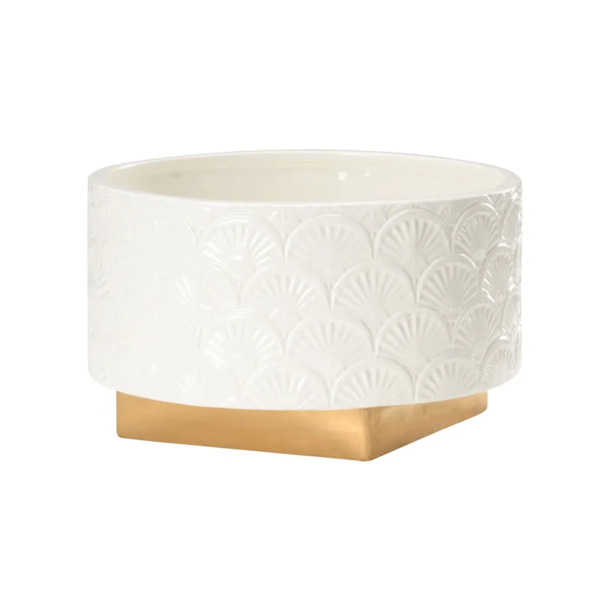 Elizabeth Wicker Decorative Plate - White Glaze, Ceramic product