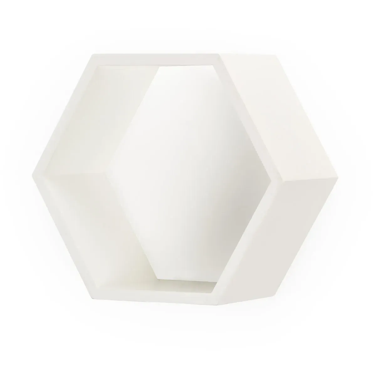 Lisa Kahn 18 Inch Wall Box - White, Wood product