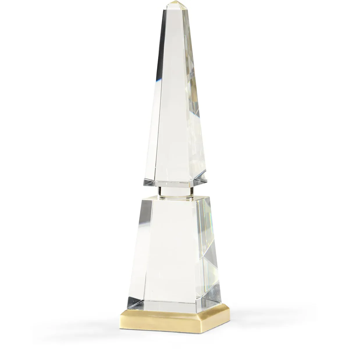 Lisa Kahn Crystal Obelisk - Clear/Antique, Solid Crystal/Brass product