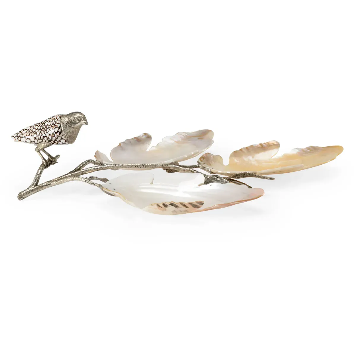 Natural/Silver Plated Decorative Tray - Shells, Brass product