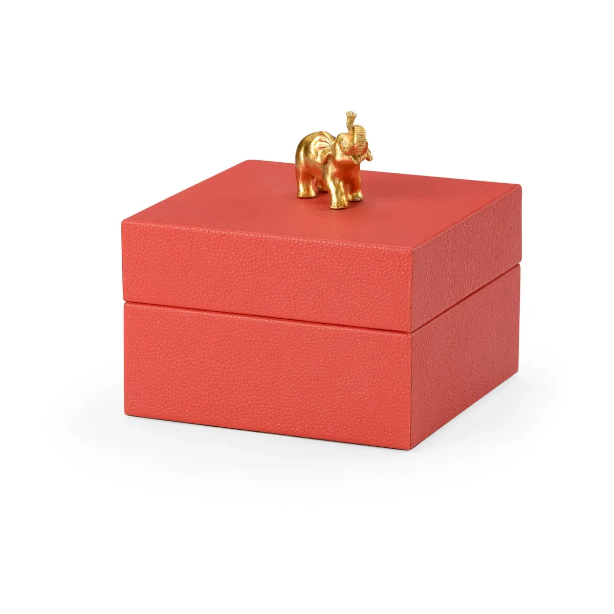 Pam Cain Decorative Box - Red, Metallic Gold, Leatherette product
