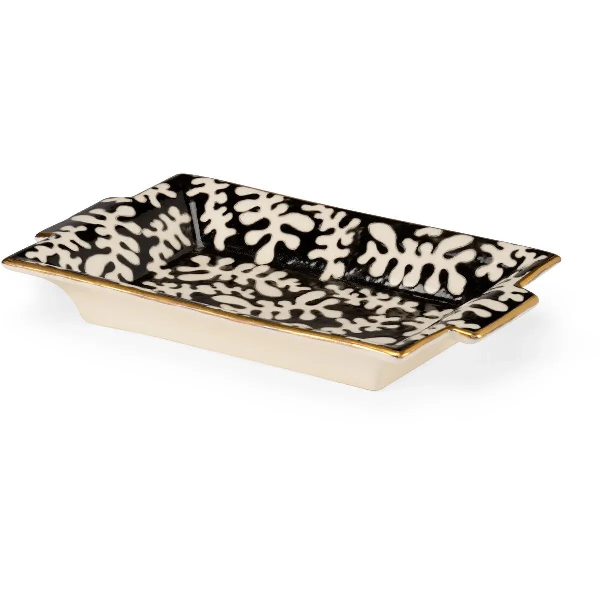 Pam Cain Tray - Black, White & Gold, Porcelain product
