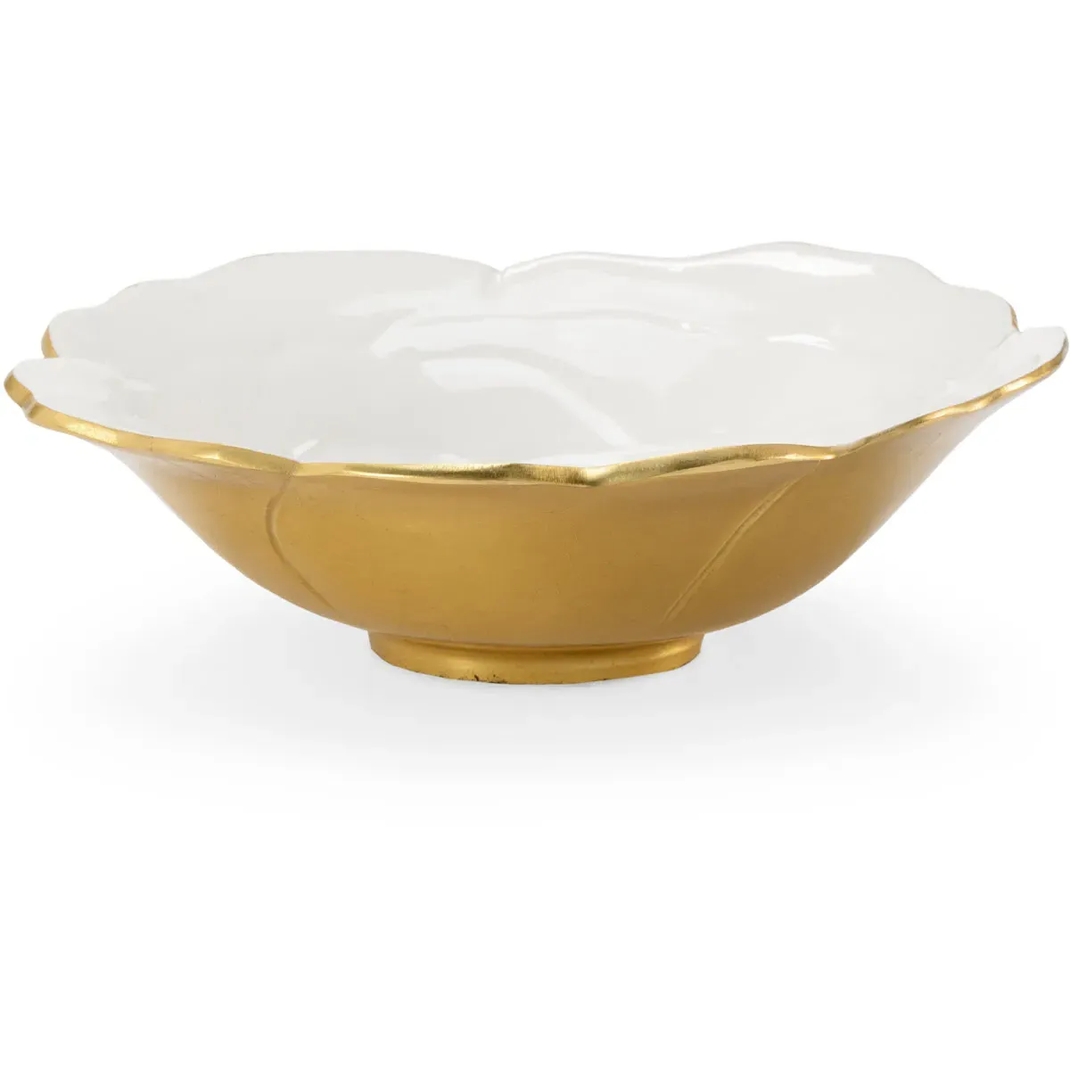 Small Decorative Bowl - White, Metallic Gold, Aluminum product
