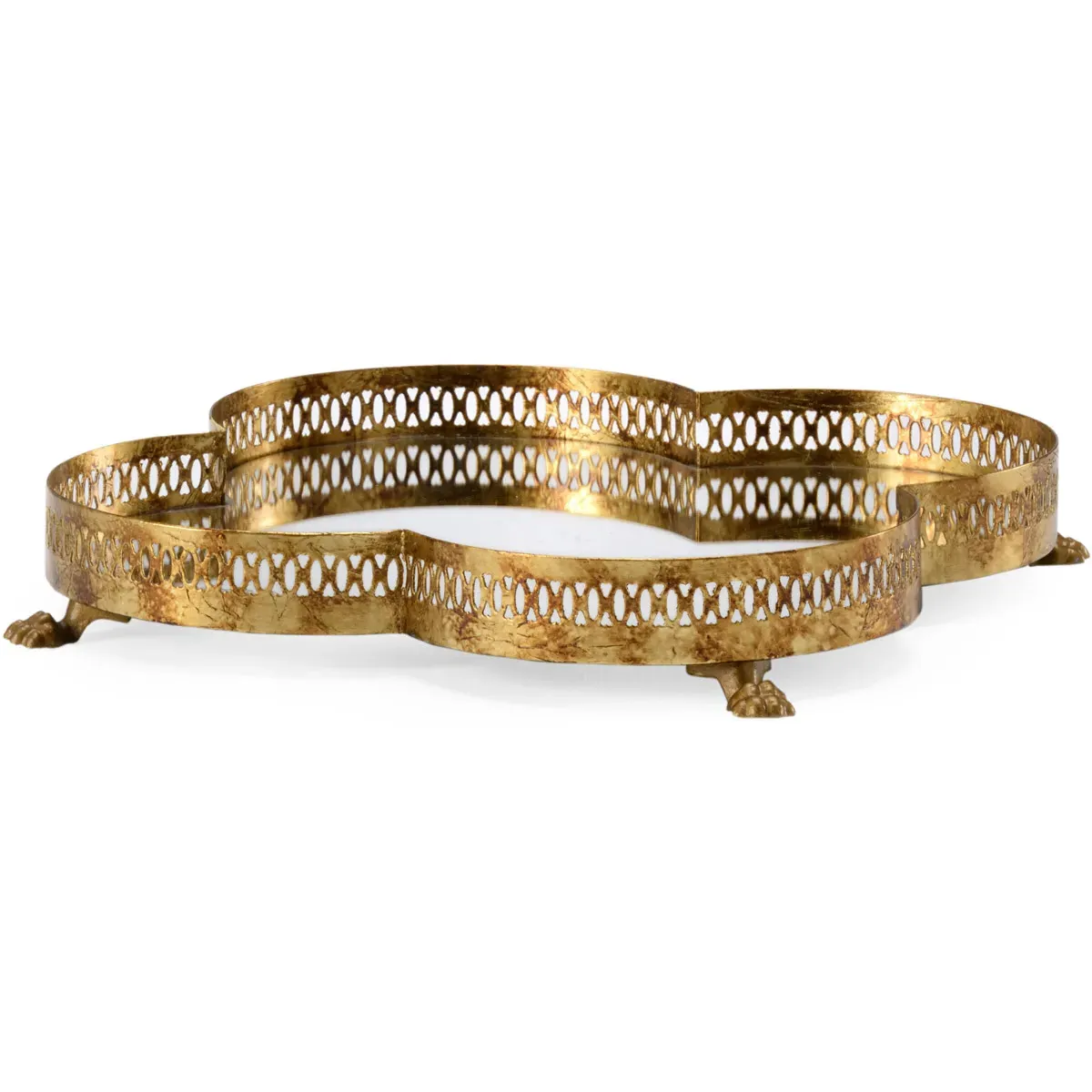 Small Square Decorative Tray - Antique Gold, Iron/Mirror product