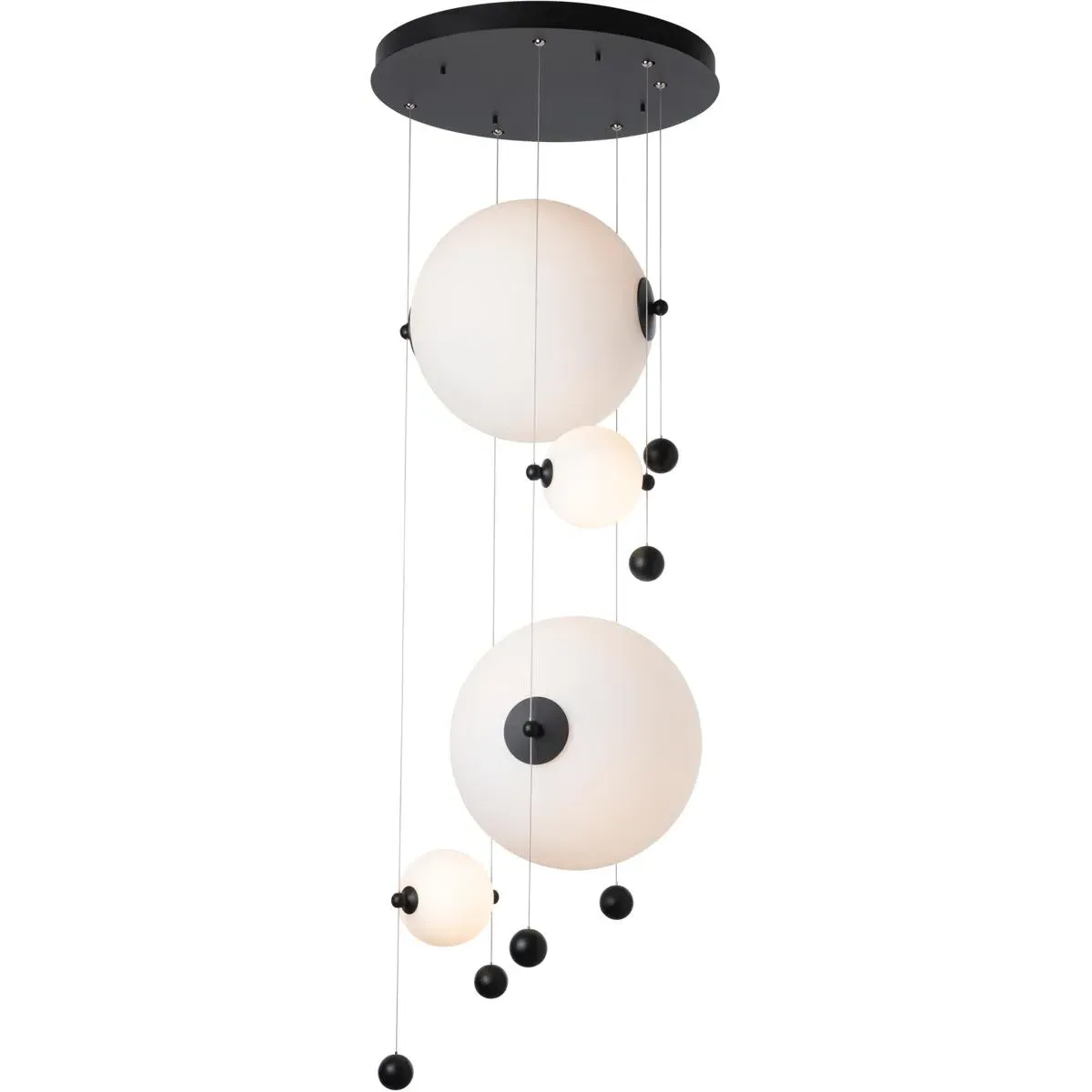Abacus LED Round 4-Light Pendant Ceiling Light - Black, Metal/Glass product