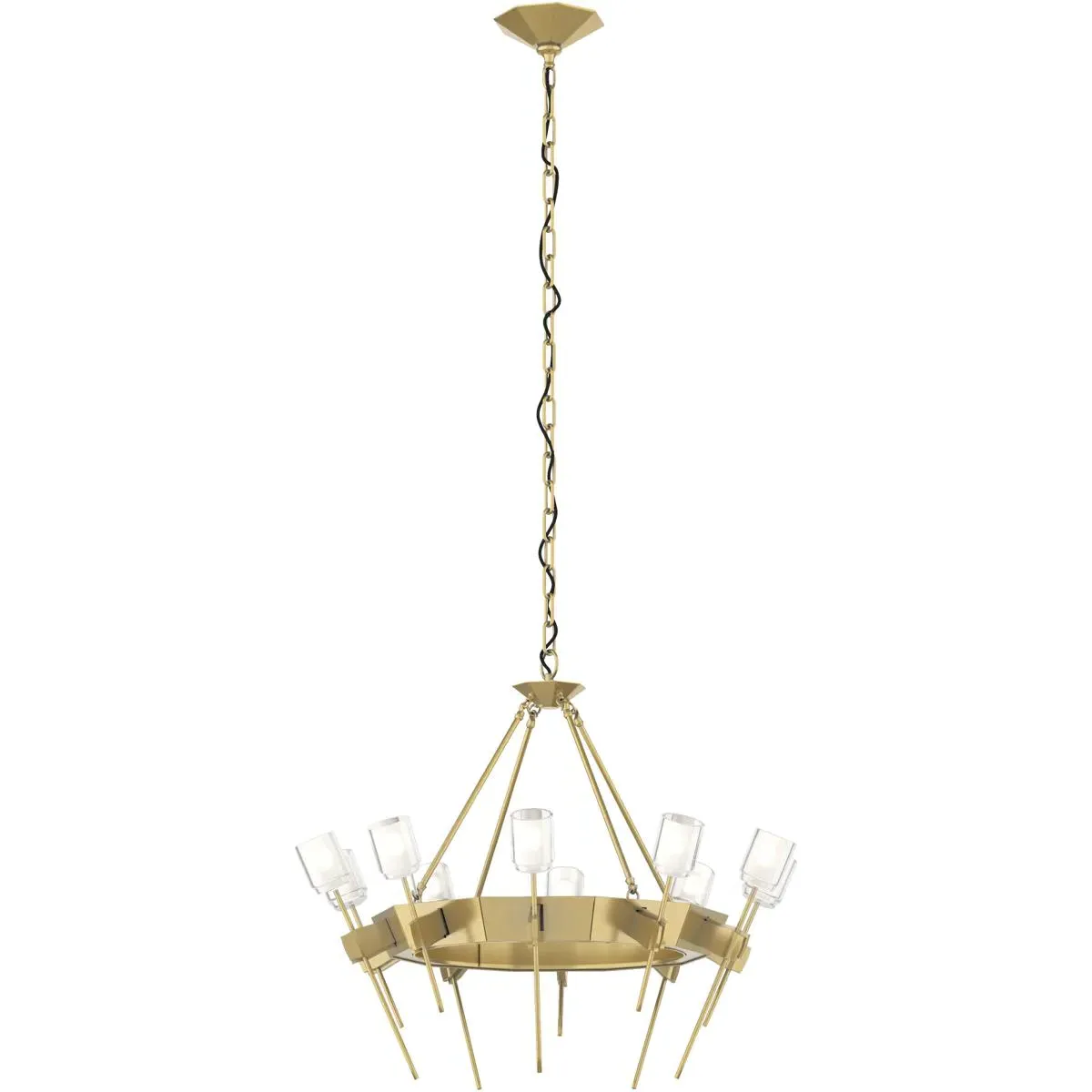 Echo 10-Light 32.2 inch Chandelier - Modern Brass, Cast Glass product