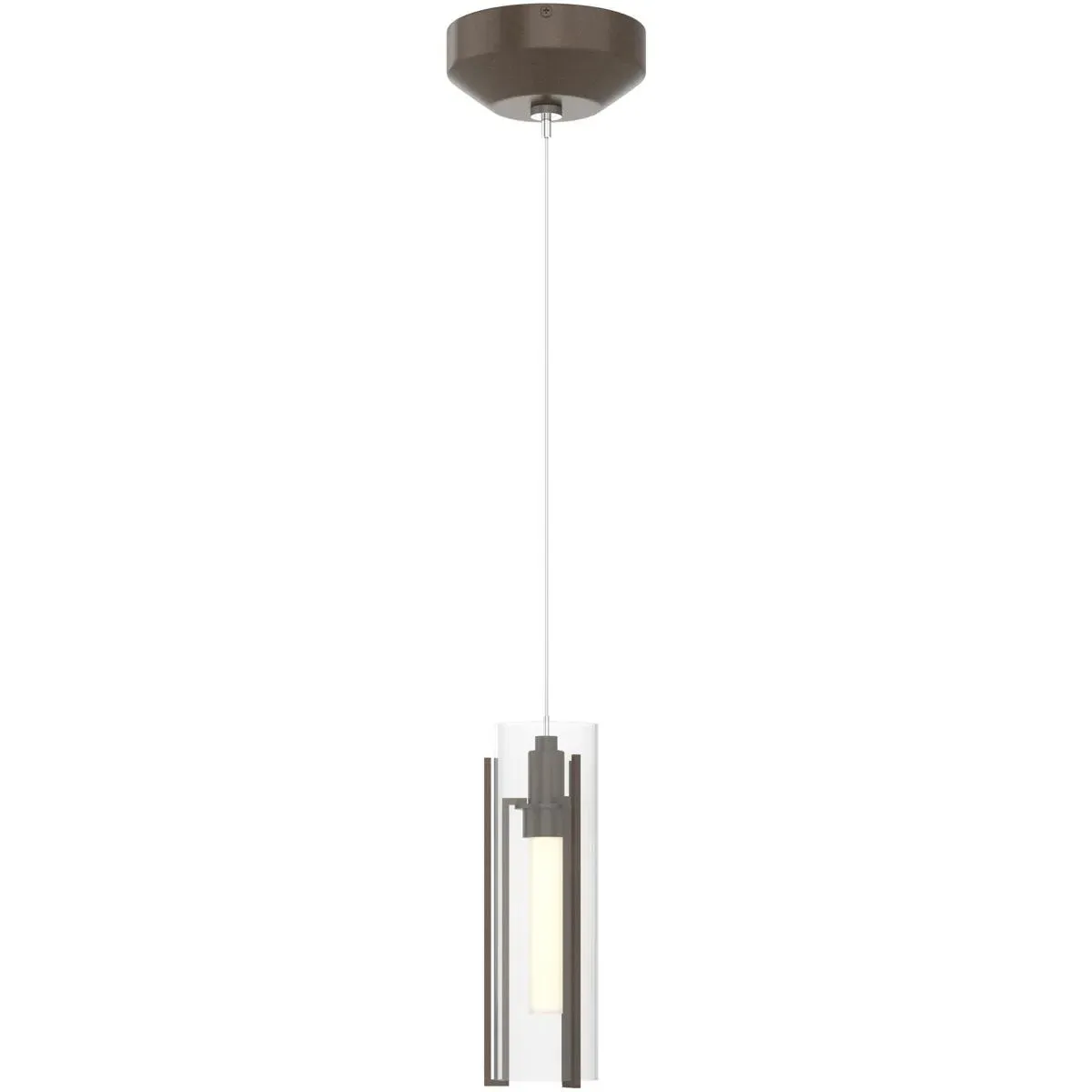 Exos Glass 1-Light Mini Pendant - Bronze, Metal/Glass product