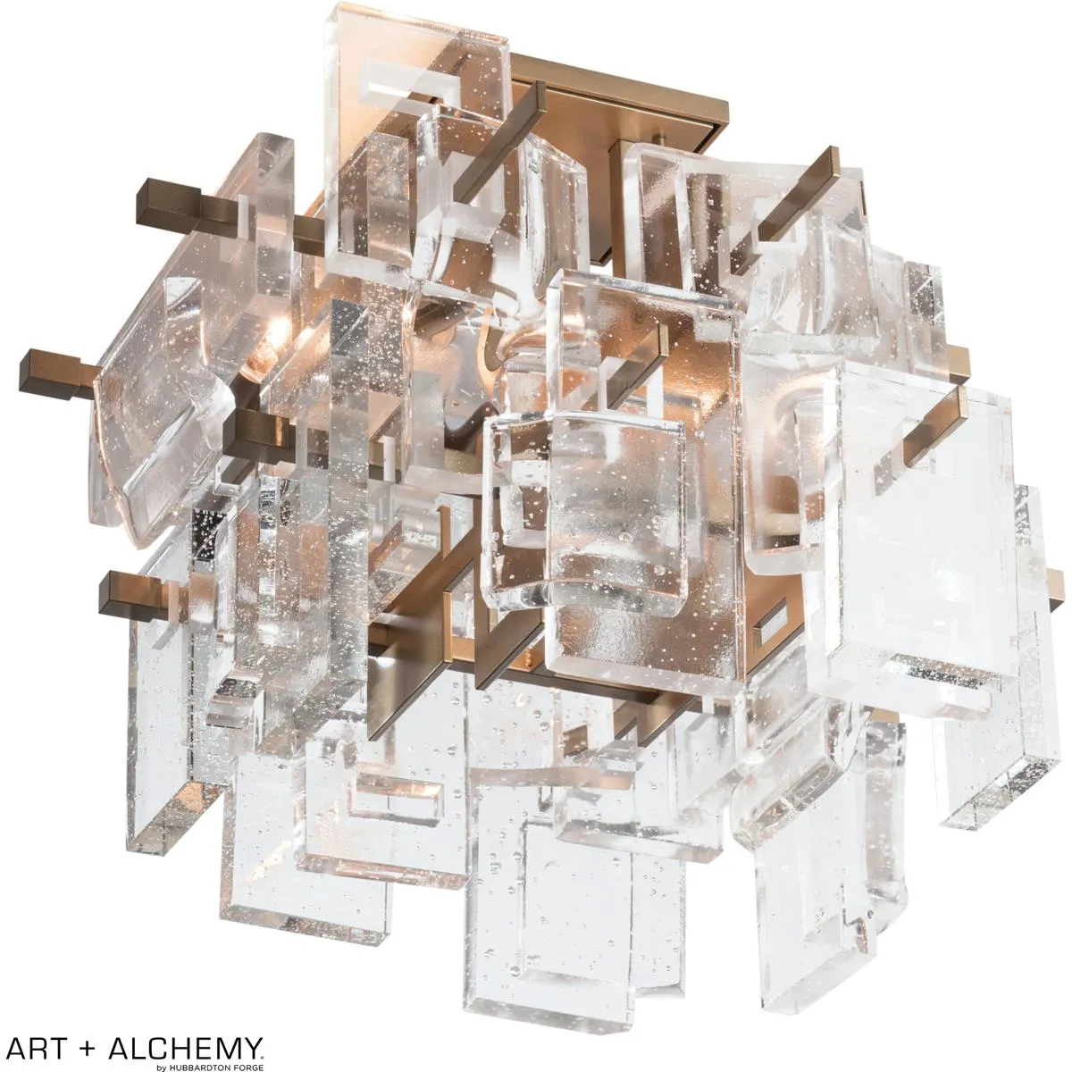 Hubbardton Forge Fusion 5-Light Semi-Flush Ceiling Light - Brass, Metal/Glass product
