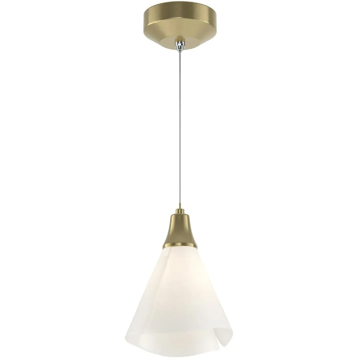 Hubbardton Forge Mobius 1-Light Mini Pendant - Modern Brass, Metal product