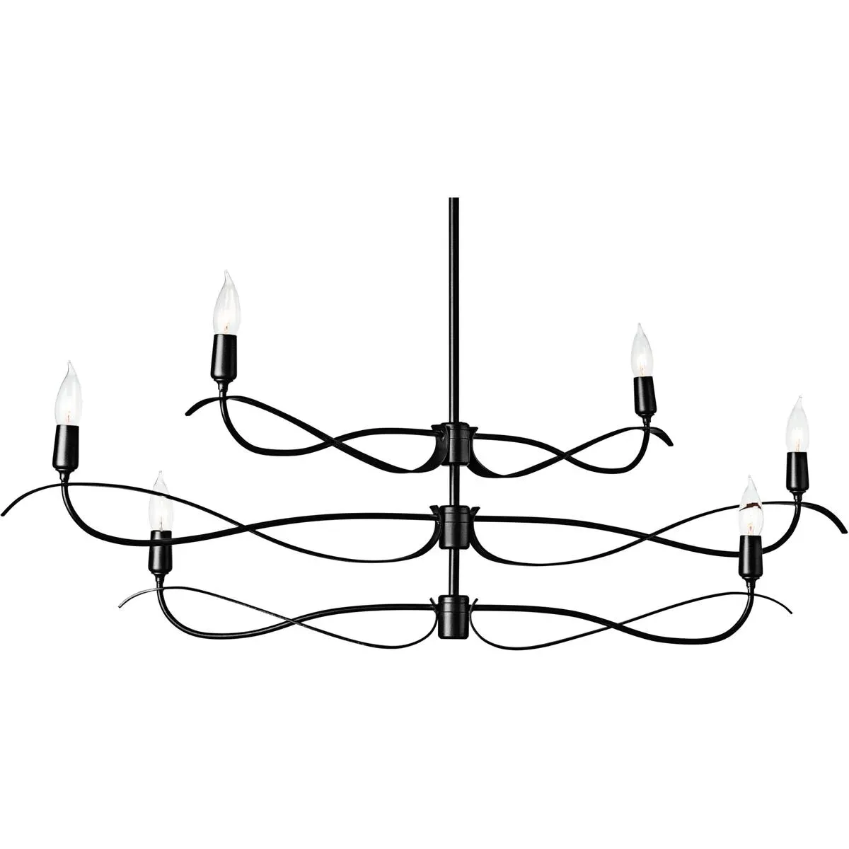 Hubbardton Forge Willow 6-Light Chandelier - Black, Metal product