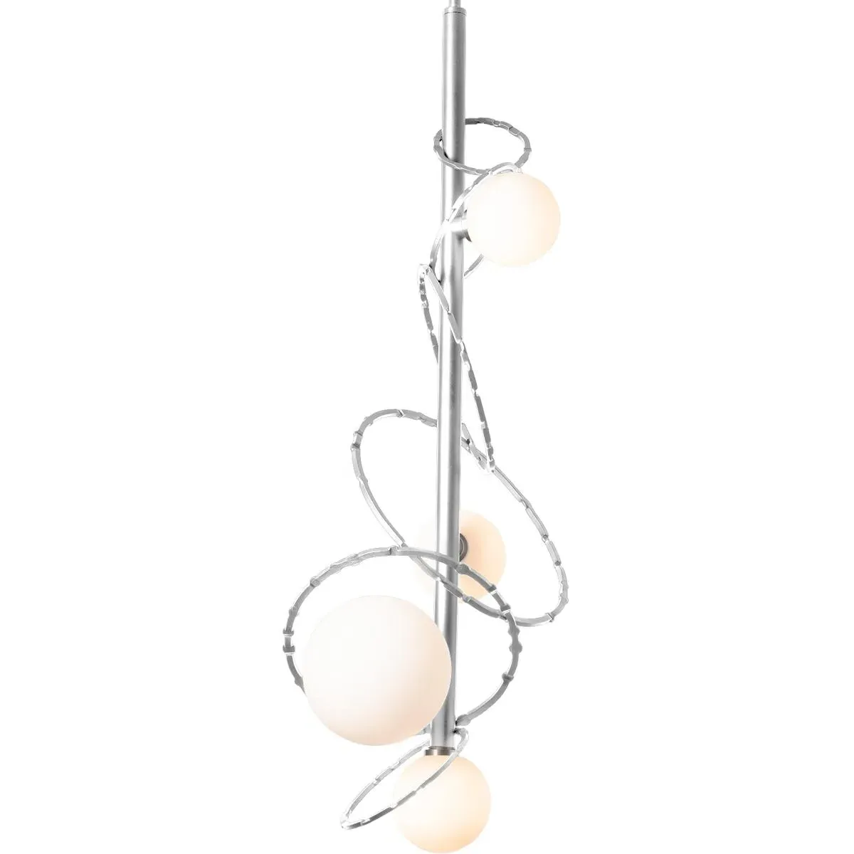 Olympus 4-Light Vertical Pendant Ceiling Light - Sterling, Opal Glass product