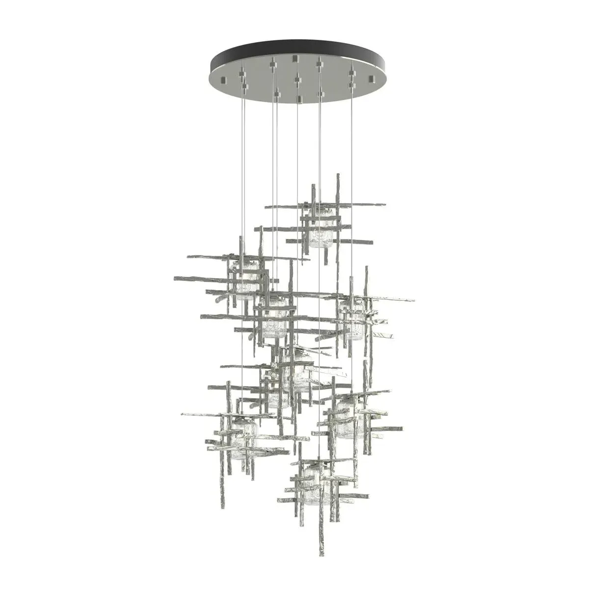 Tura Round 9-Light Pendant Ceiling Light - Sterling, Metal/Glass product