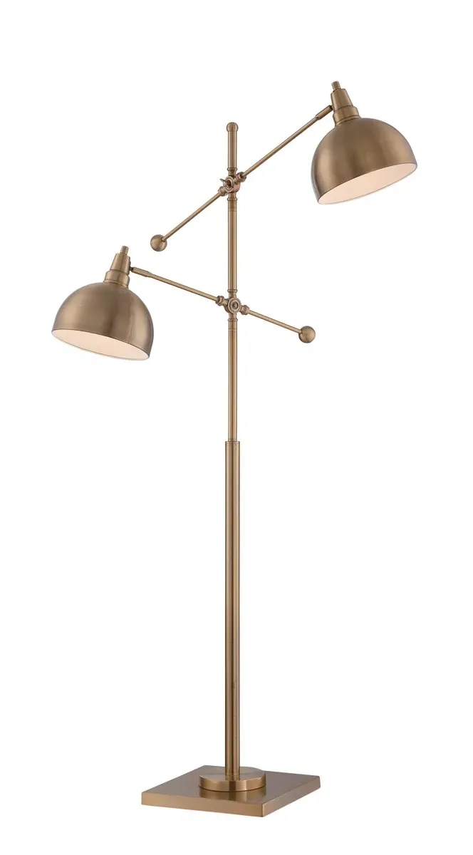 Cupola 2-Light Floor Lamp - Brushed Brass, Metal product