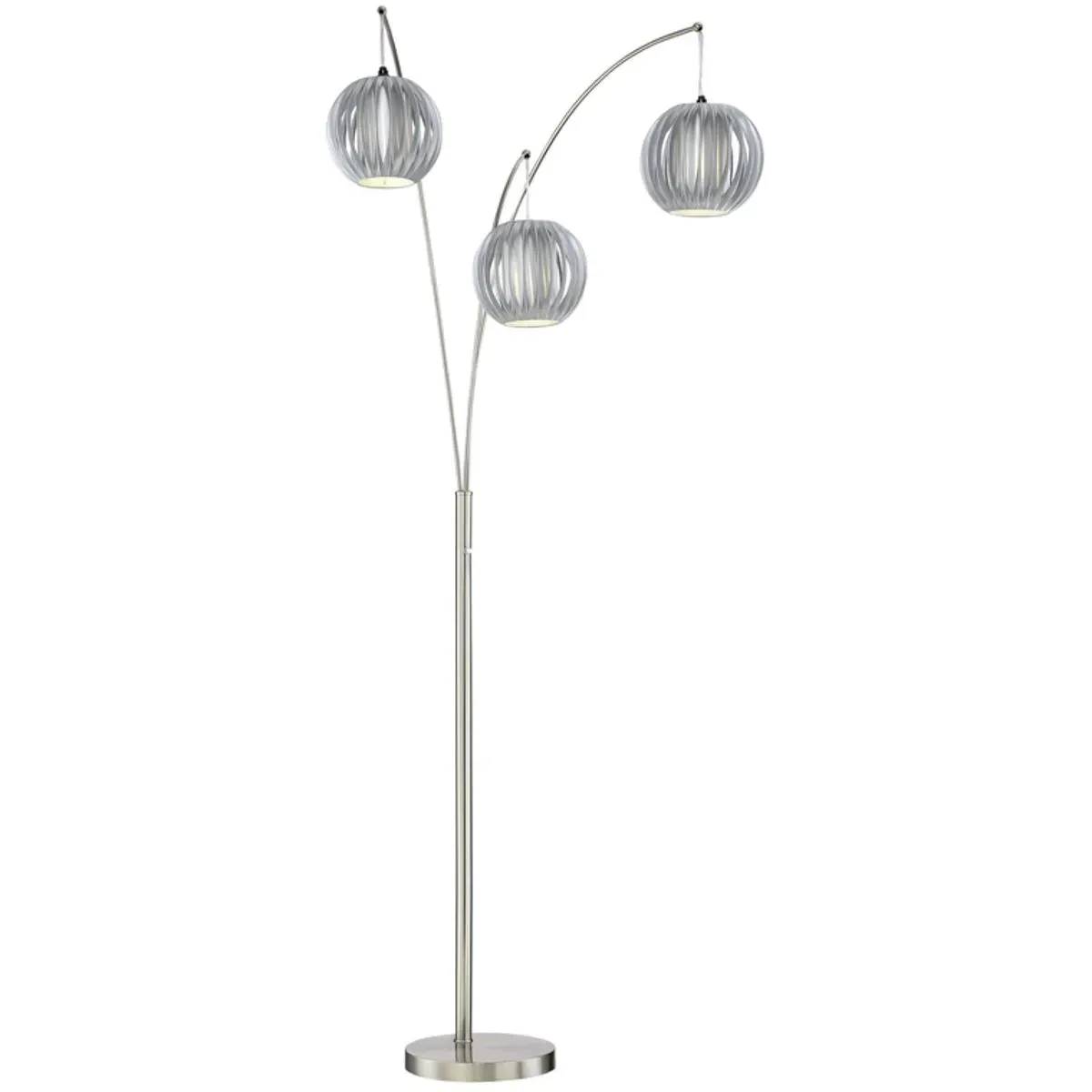 Deion 3-Light Arc Floor Lamp - Grey, Polished Steel product