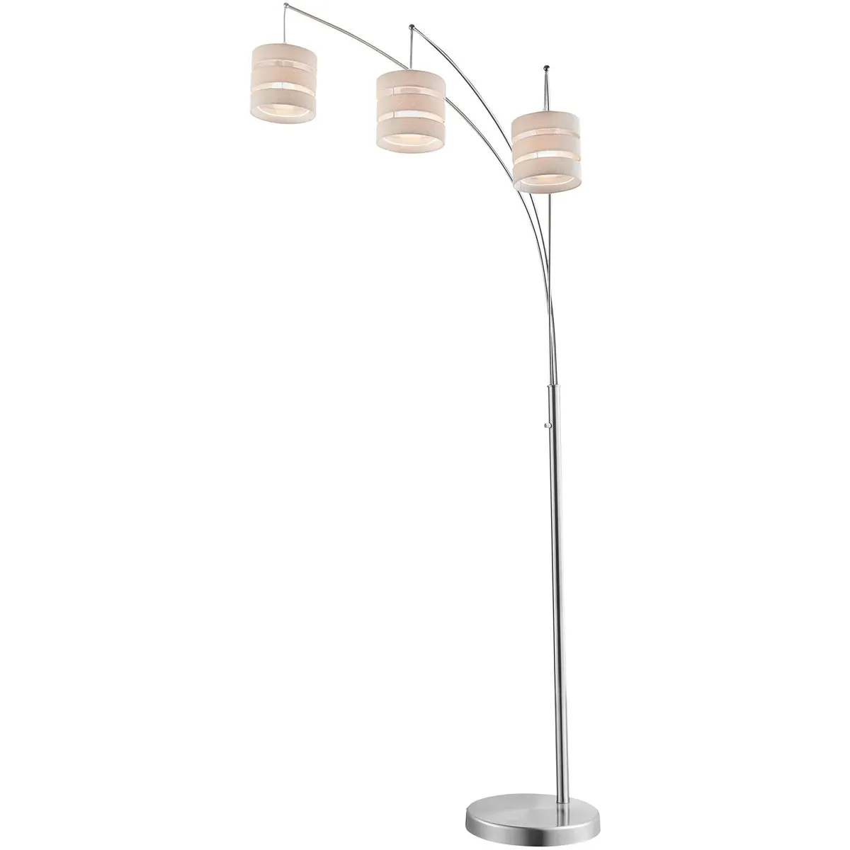 Falan 3-Light Arc Floor Lamp - Brushed Nickel, Metal product
