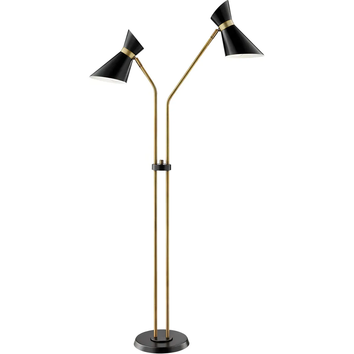 Jared 2-Light Floor Lamp - Antique Brass, Metal product