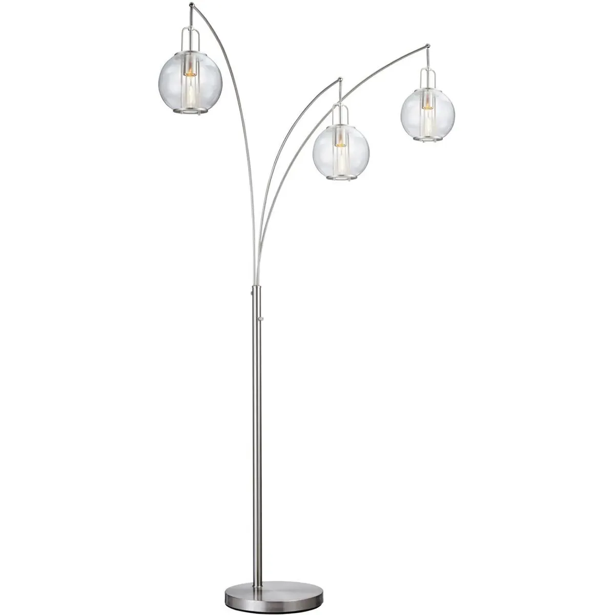 Kaira 3-Light Arc Floor Lamp - Brushed Nickel, Metal product