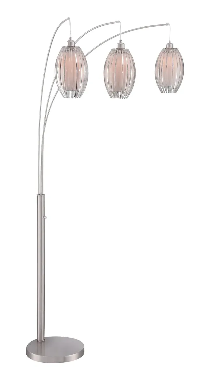 Lotuz 3-Light Arc Floor Lamp - Chrome, Metal product