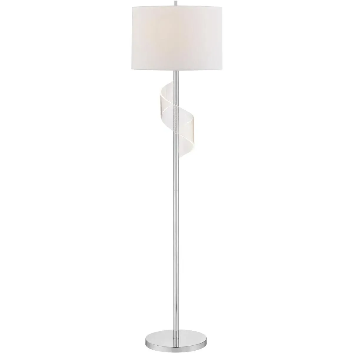 Roetta Floor Lamp - Nickel, Metal/Glass/Fabric product