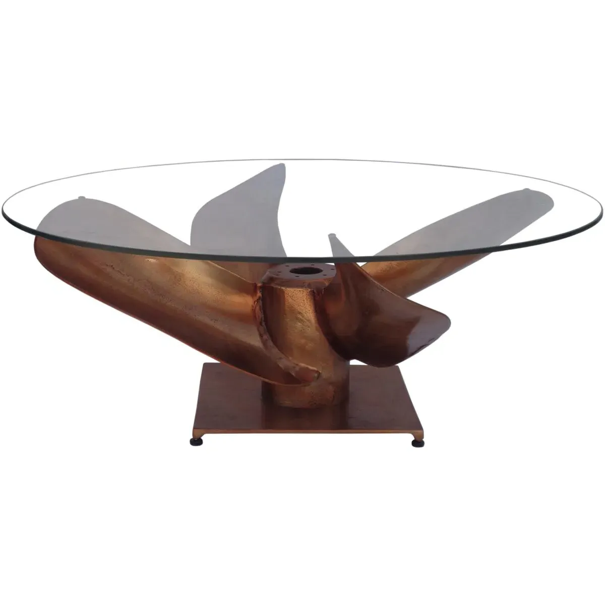 Archimedes Round Coffee Table - Brown, Aluminum product