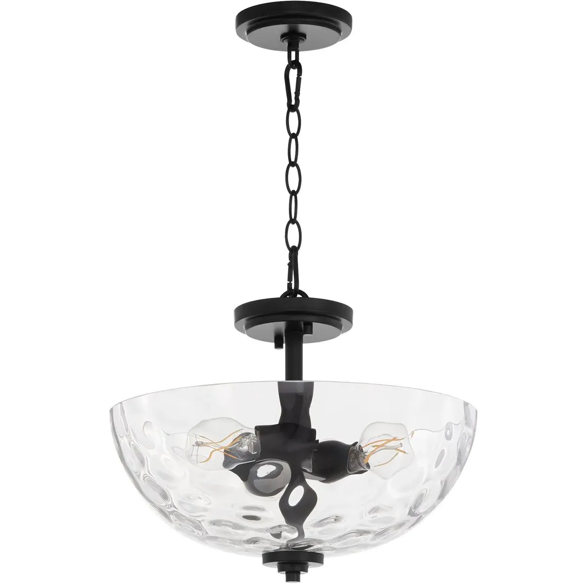 Adams 3-Light Dual Mount Ceiling Light - Matte Black, Steel/Glass product
