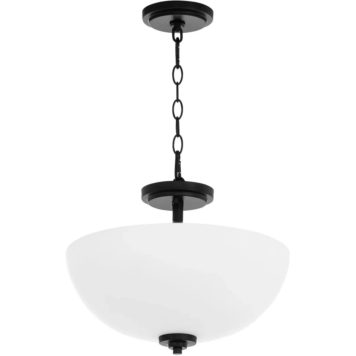 Adams 3-Light Dual Mount Ceiling Light - Matte Black, Steel/Glass product