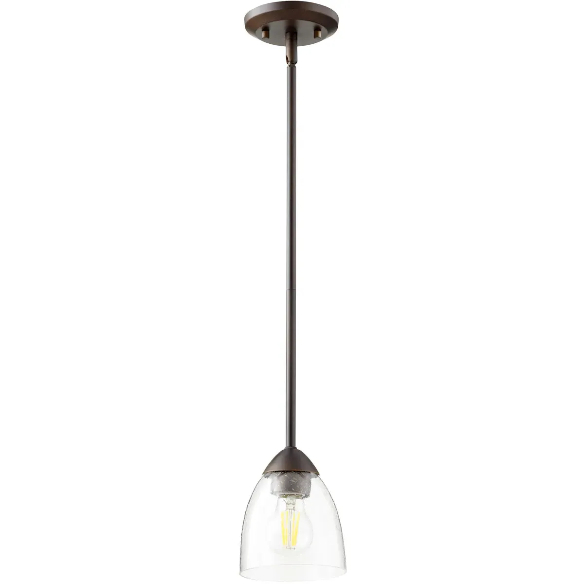 Barkley 1-Light Mini Pendant - Oiled Bronze, Clear Seeded Glass product