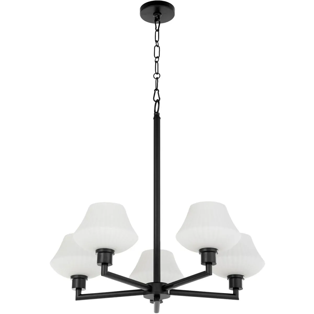 Cassini 5-Light Chandelier - Matte Black, Satin Opal Glass product