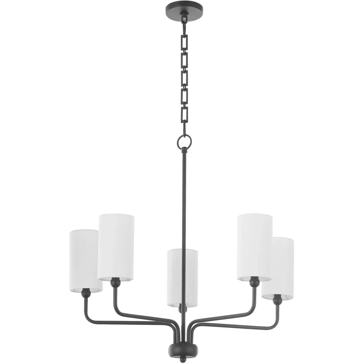Charlotte 5-Light Chandelier - Matte Black, Steel/Fabric product