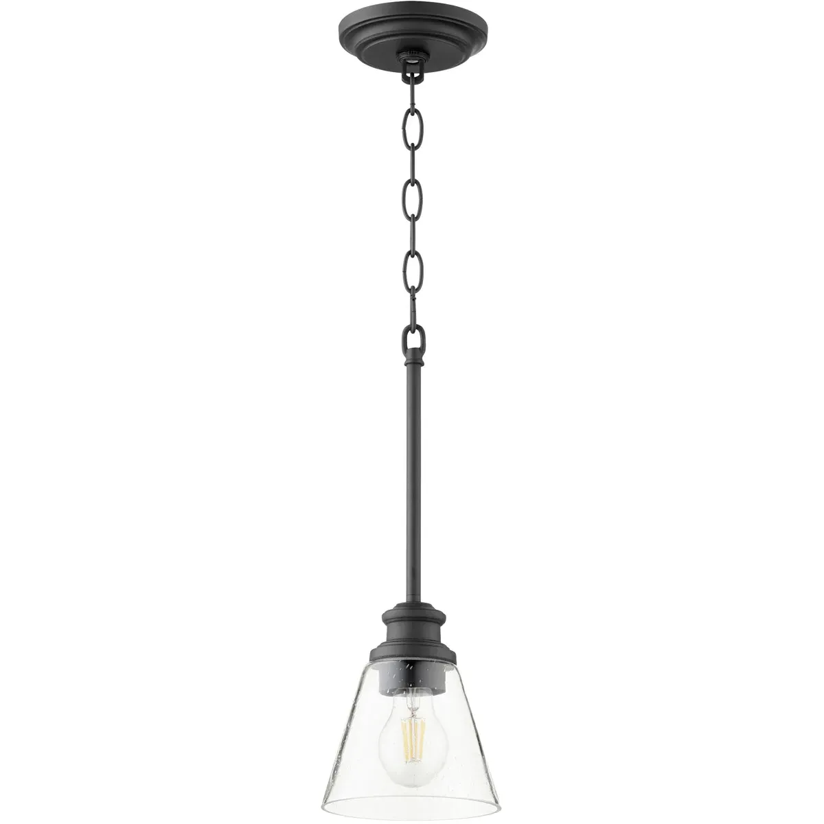 Dunbar 1-Light Mini Pendant - Noir, Clear Seeded Glass product