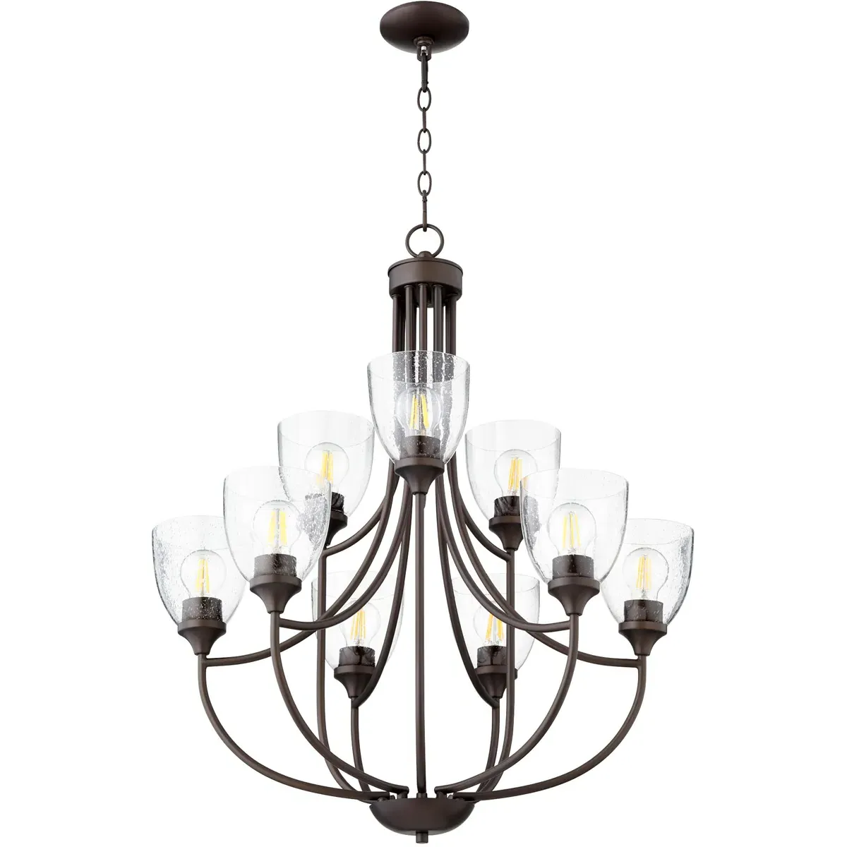 Enclave 9-Light Chandelier - Oiled Bronze, Clear Seeded Glass product