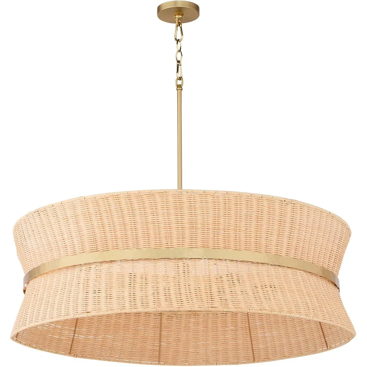 Fairview 8-Light 36 inch Pendant - Brushed Brass, Natural Rattan product