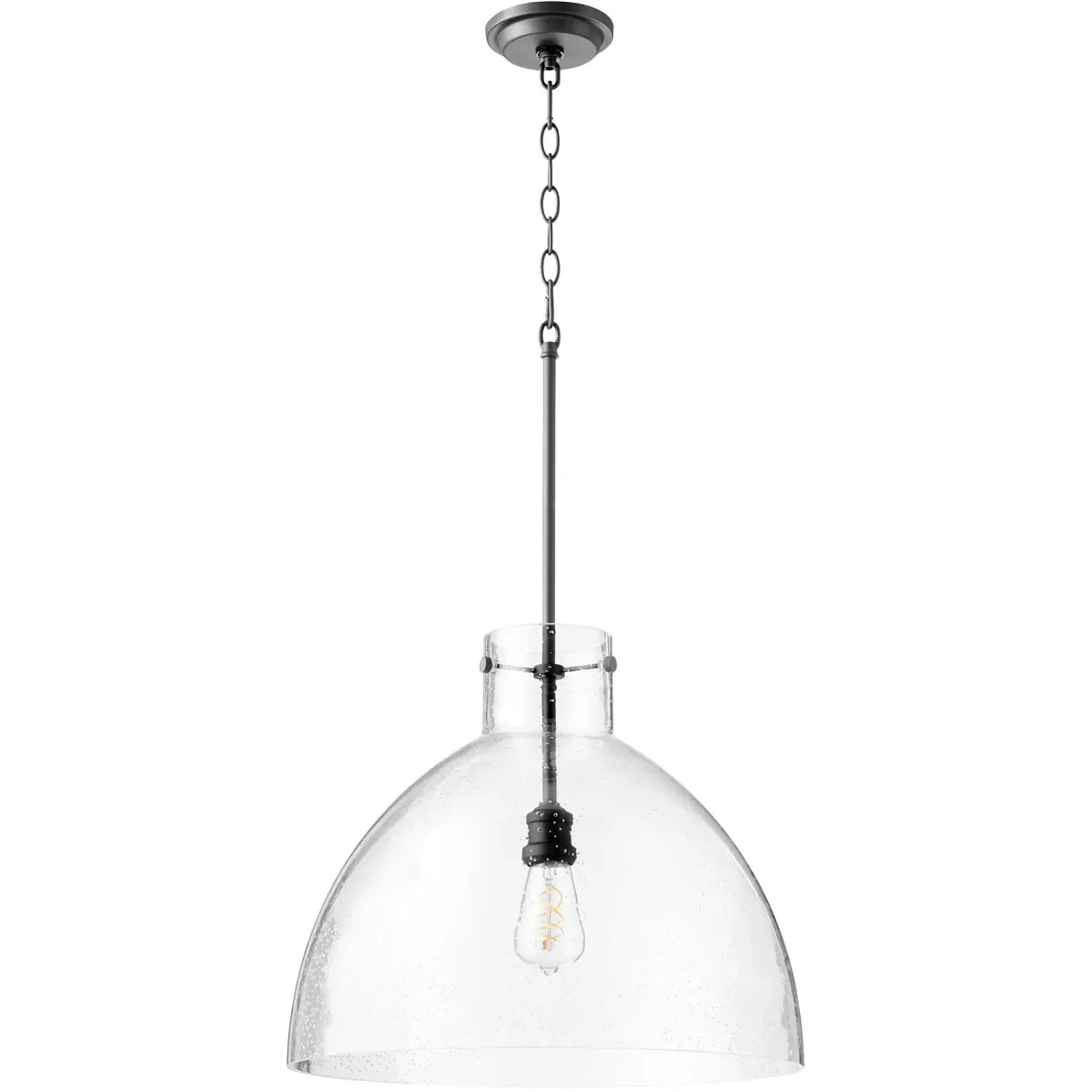 Fort Worth 1-Light 18.5 inch Pendant - Noir, Clear Seeded Glass product