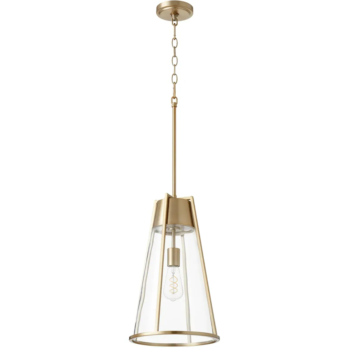 Fort Worth 1-Light Mini Pendant - Aged Brass, Clear Glass product