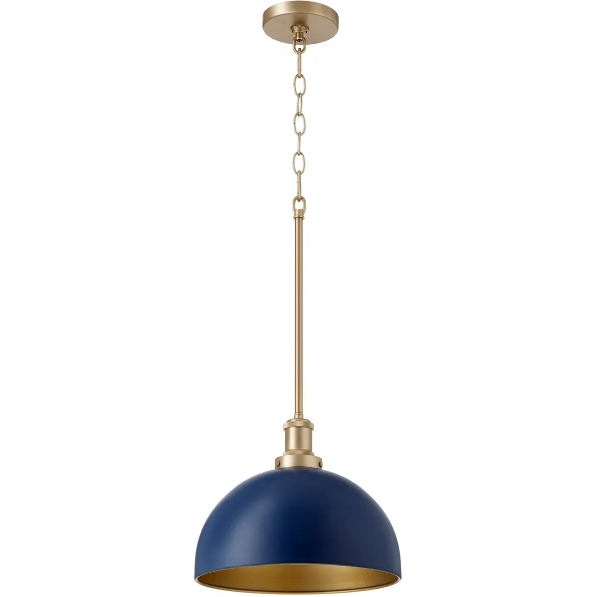 Fort Worth 1-Light Mini Pendant Ceiling Light - Blue, Aged Brass product