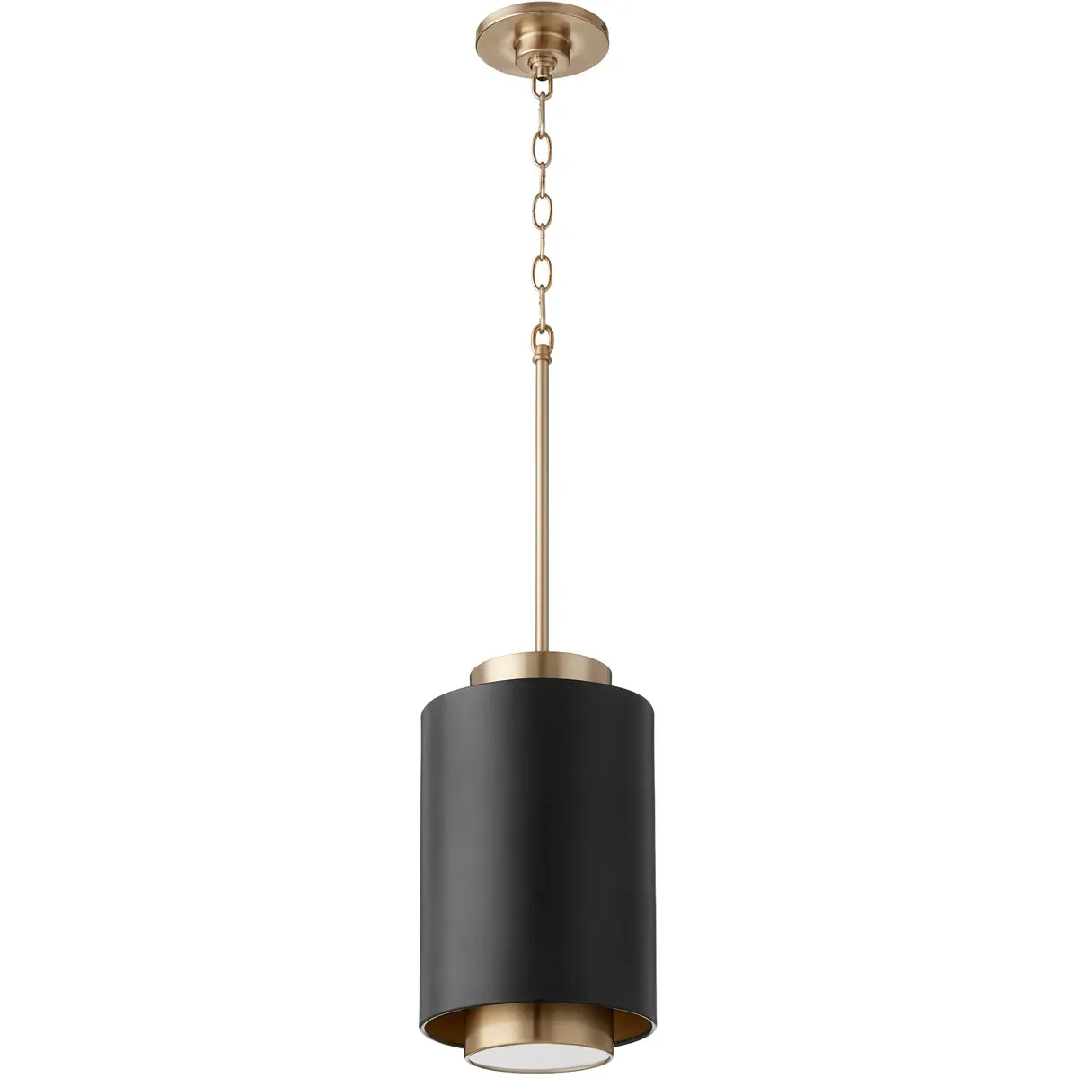 Fort Worth 1-Light Mini Pendant - Noir and Aged Brass product