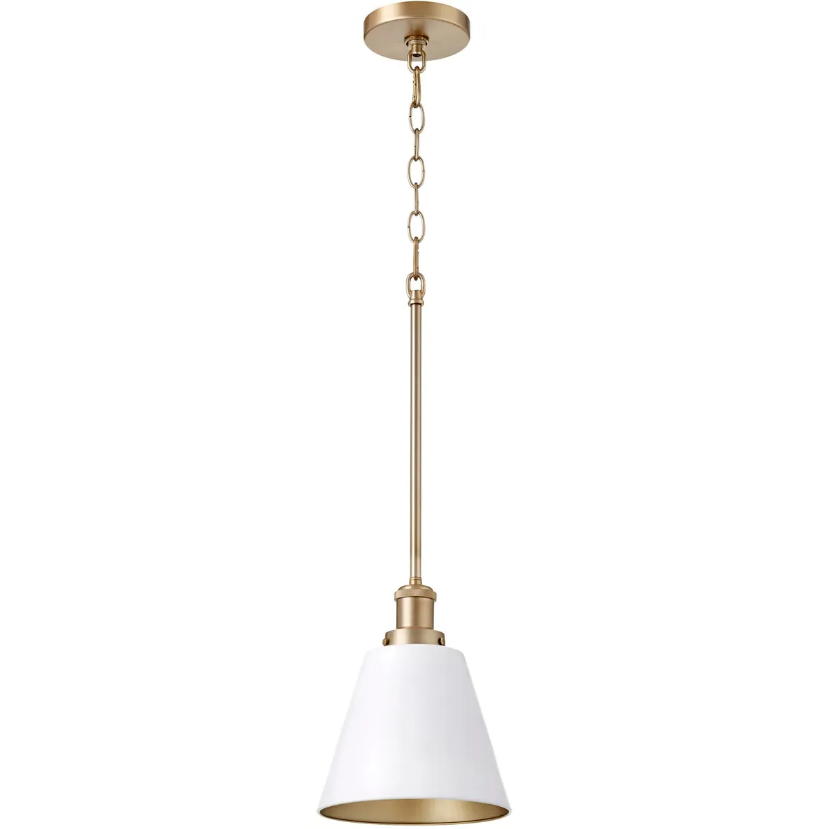 Fort Worth 1-Light Mini Pendant - Studio White, Aged Brass product